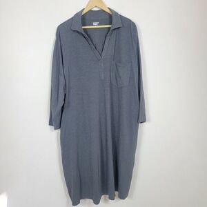 Lands End Tshirt Dress Women's Gray 3/4 Sleeve Knit Casual Comfy‎